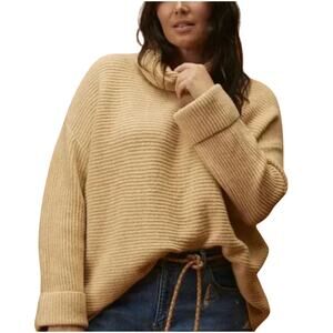 Pilcro Anthropologie Cowl Neck Tunic Sweater Honey Beige Women’s Small Neutral